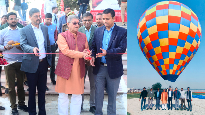 Hot Air Balloon Rides Soar Over Ayodhya Offering Stunning Views of Ram Mandir Yogi Adityanath RMA