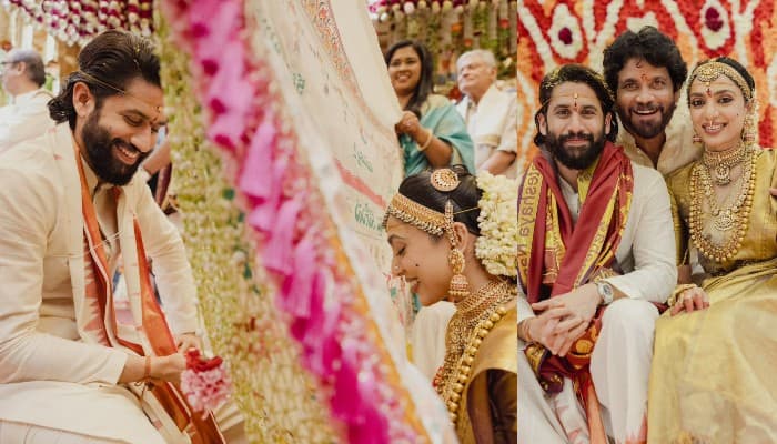 Sobhita Dhulipala and Naga Chaitanya  Grand Wedding Photos: The Couple Shines in Traditional Attire JMS