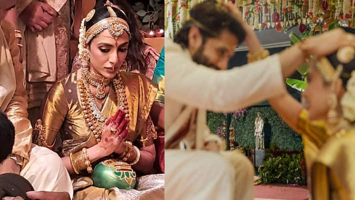 Naga Chaitanya and Sobhita Dhulipala wear Traditional dressing in marriage mma