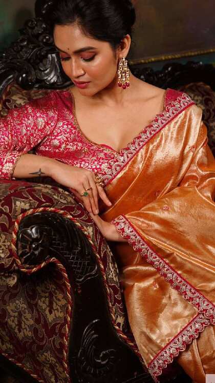 Mustard Yellow Gold Look Saree