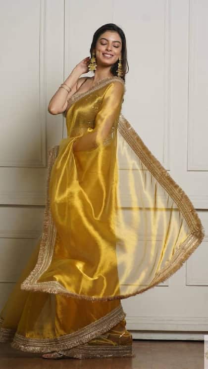 Golden Yellow Sarees: Perfect choice for your haldi ceremony look