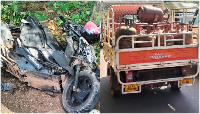 scooter and good auto accident young man died kannur cheleri