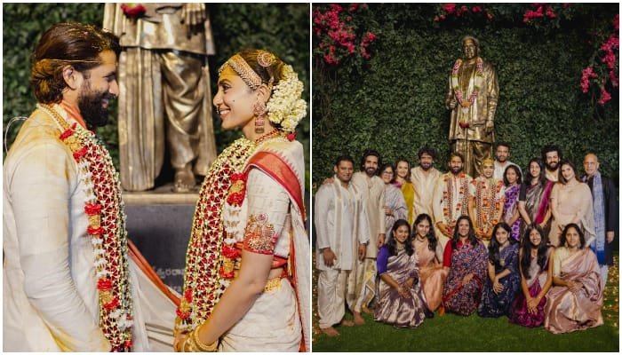 Sobhita Dhulipala-Naga Chaitanya Wedding: Couple looks into each others eye; poses with family in LATEST pics ATG