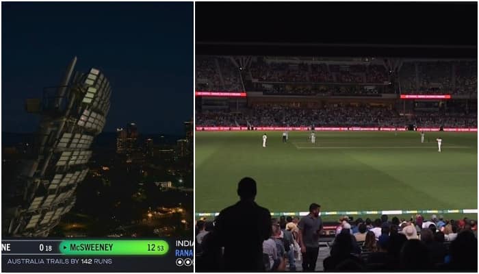 watch video cricket fans trolls australia after floodlight goes off in adelaide 