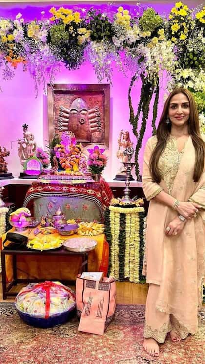 A beautiful corner temple inside Esha's home.