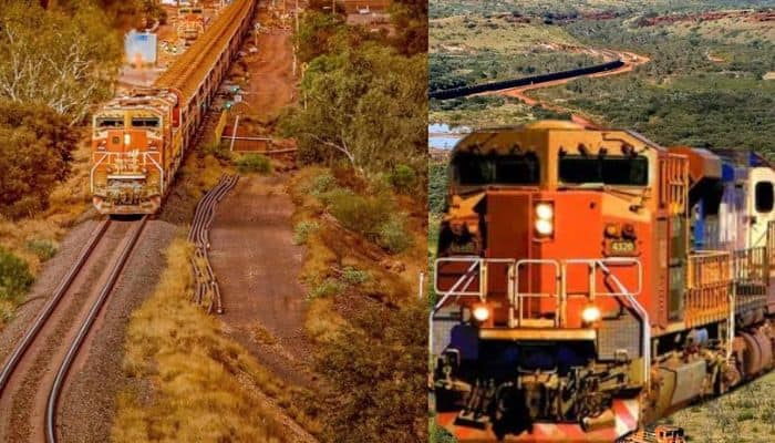 The Australian BHP Iron Ore World Longest Train 682 Coach with 4 Diesel  AC6000CW  engines mrq