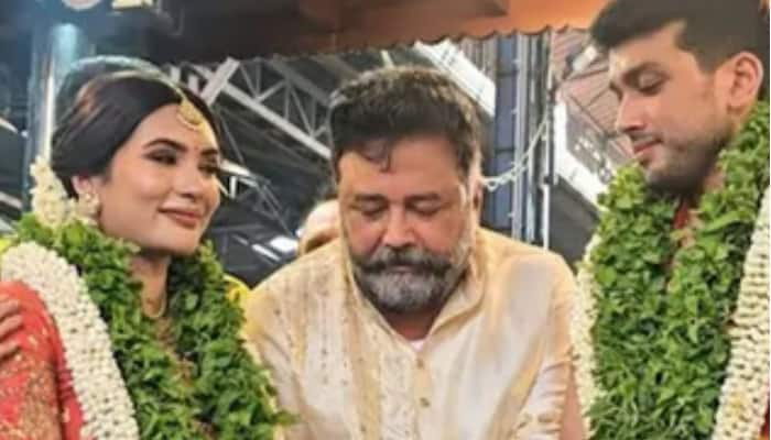 popular Malayalam actor Jayaram son Kalidas wedding photos viral