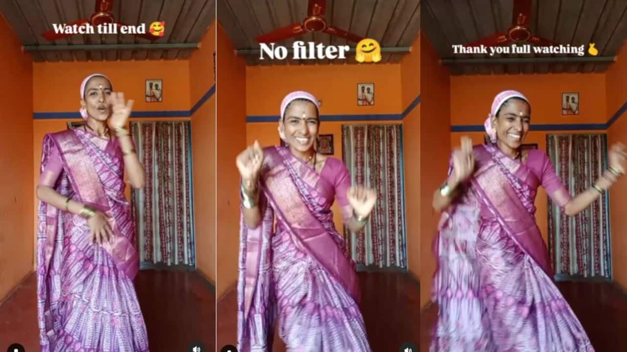 saree clad woman bindass dance for Korean song goes viral