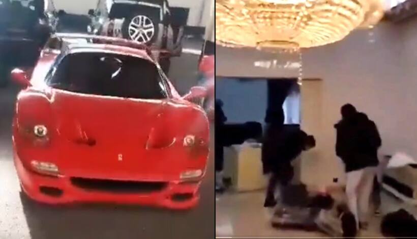 Syrian rebels raid Assad's palace; loot clothes, Louis Vuitton trunk and cars (WATCH)