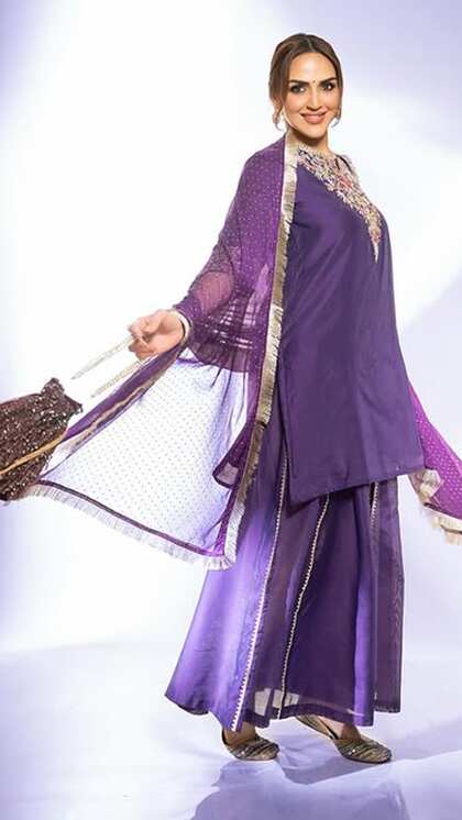 Plain Gota Patti Work Sharara Suit