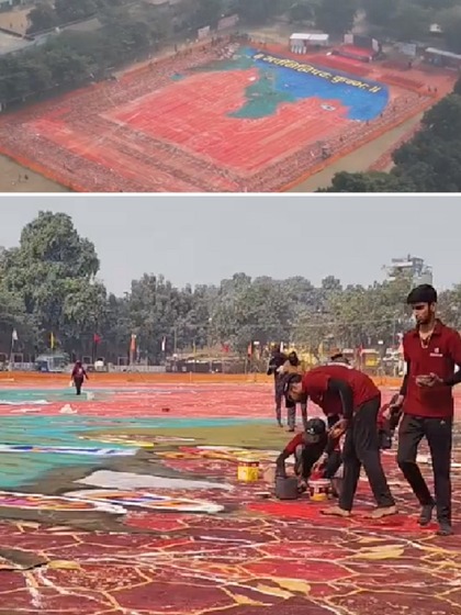 <p>इस बार महाकुंभ में विश्व की सबसे बड़ी रंगोली बनाई जाएगी, जो श्रद्धालुओं के लिए मुख्य आकर्षण का केंद्र बनेगी।</p>
