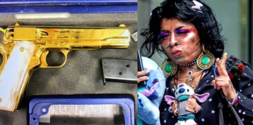 31 year old women jail term carrying golden gun luggage airport