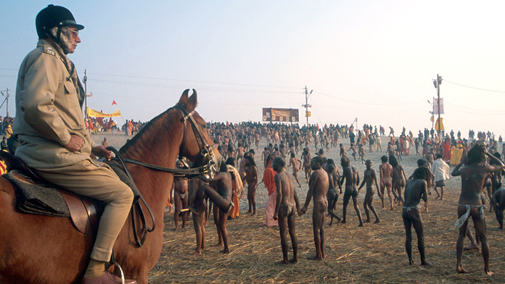 Mounted Police Deployment at Prayagraj Mahakumbh 2025 for Crowd Control