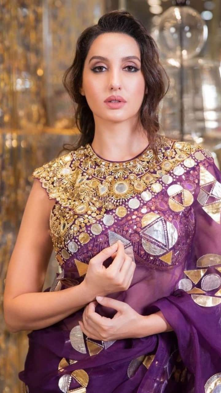 Modern saree designs in Nora Pateh style for party goers