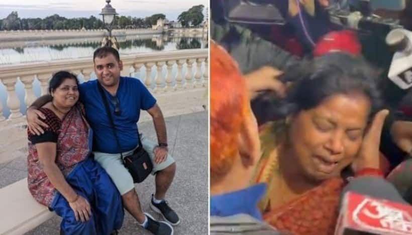 Atul Subhash suicide case: Techie’s grieving mother faints while addressing media in Patna (WATCH)