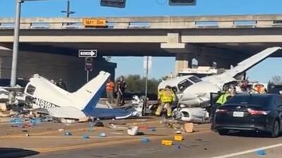 Plane crashes into vehicles on Texas Highway, splits in two; chilling video emerges (WATCH)
