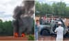 new mahindra thar catches fire during adventure driving in kasaragod