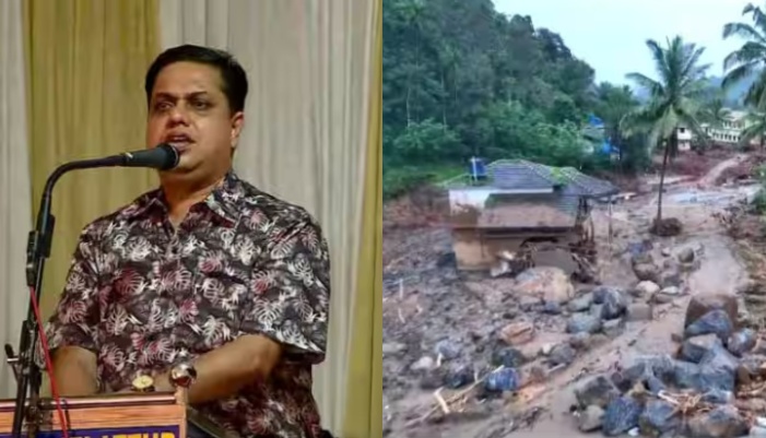 a n shamseer critizing central government for not releasing distress relief fund in wayanad land slide 