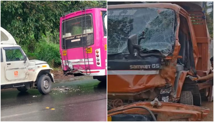 palakkad national highway again two accident no one injued