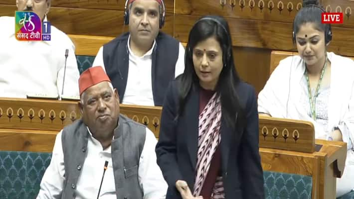 Lok Sabha witnesses disruption after TMC MP Mahua Moitra s remarks mrq