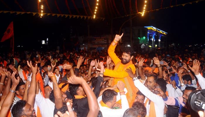 BJP Leader CT Ravi Dance During Datta Jayanti Shobha Yatra in Chikkamagaluru grg 