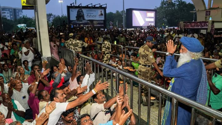 isha founder sadhguru jaggi vasudev returns to Tamil Nadu after 7 months tvk