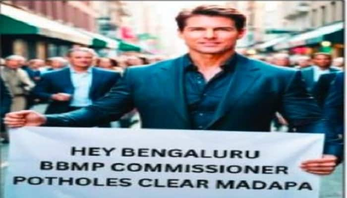 Tom Cruise AI Image about Clear the Pothole in Bengaluru grg 