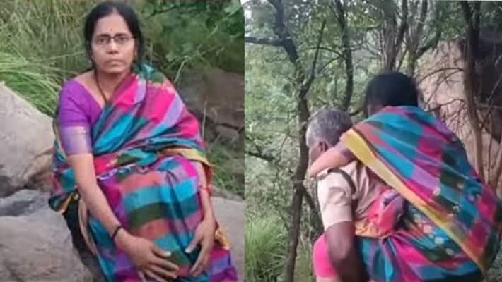 Tiruvannamalai Hills andra woman was rescued safely tvk