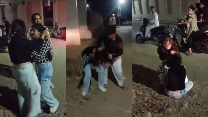 dehradun raipur girls fight road video viral on social media love triangle gali galauj