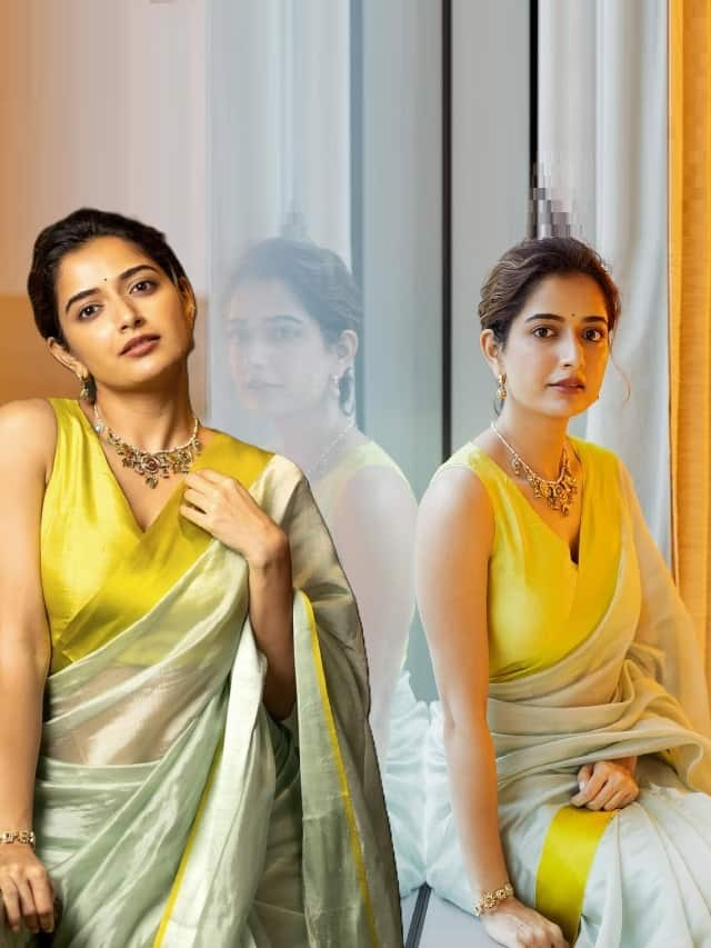 Ashika Ranganath looks beautiful in saree pav