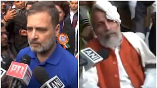 rahul gandhi pushes BJP MP pratap sarangi Inside Parliament san