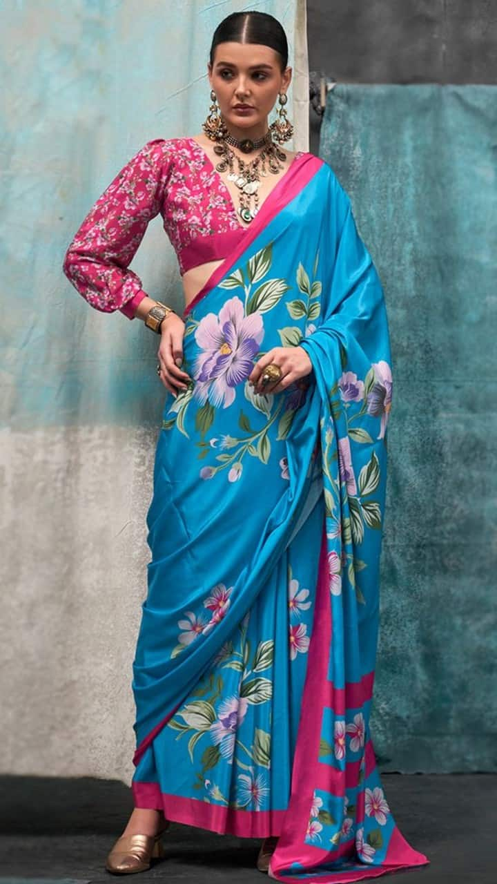 500 रु वाली Floral Saree का कमाल, हर पार्टी में दिखेंगी मालामाल !