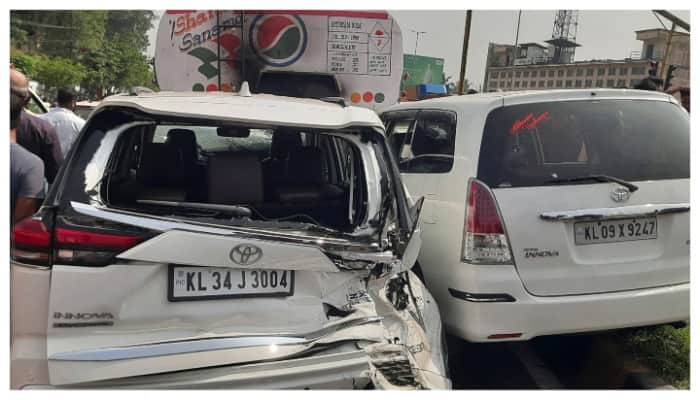 two cars collided national highway palakkad coimbatore 7 people injured 