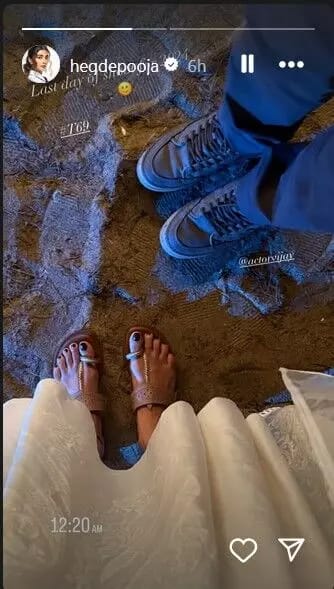 Pooja Hegde Leaked Thalapathy 69 Movie Shooting Spot Photos on Her Insta Story rsk