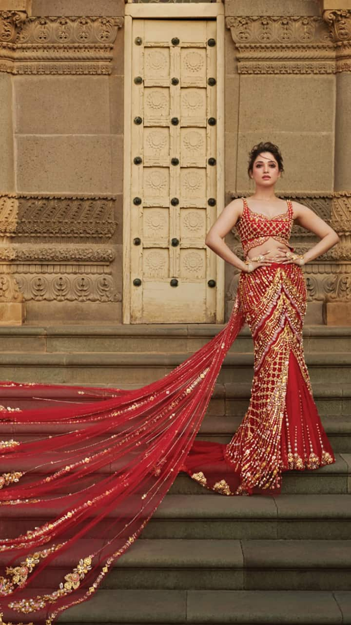 Tamannaah Bhatia Lehenga Designs for a Slimmer Waist gow