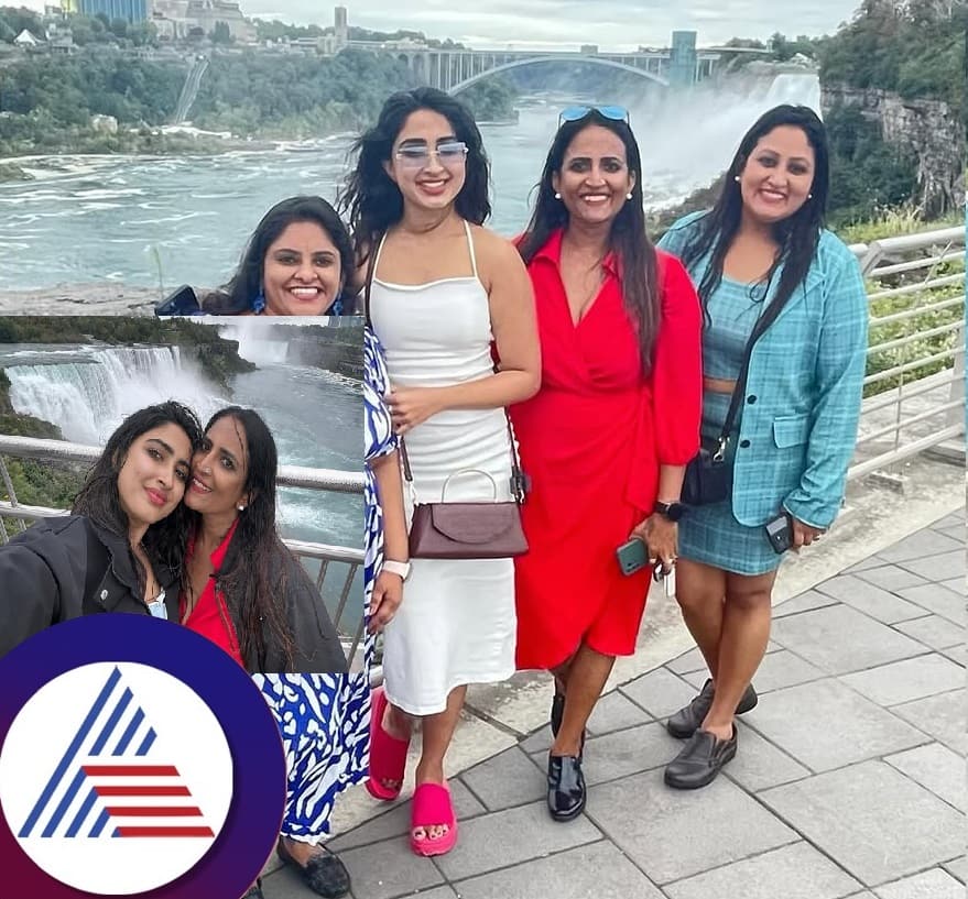 Sanya Iyer with family at Niagara falls pav