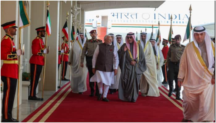 Indian PM Narendra Modi received warm reception in kuwait 