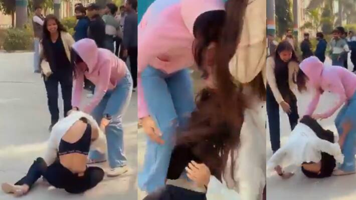 UP Greater Noida gautam budh nagar gn college student fight video viral 