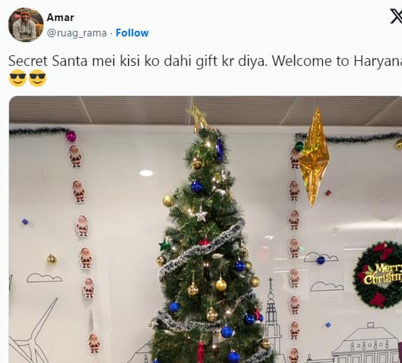 dahi as secret santas gift image went viral in social media 