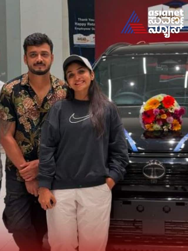 Ninagagi Divya uruduga buys expensive black tata nexon car poses with aravind kp vcs