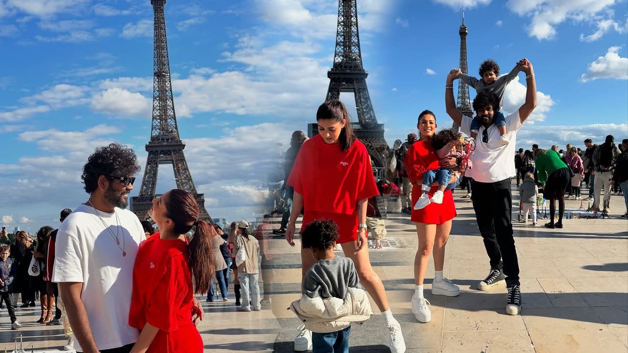 Nayanthara visit Paris Eiffel tower with her Kids gan