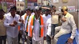 Congress Activists threw Eggs at BJP MLA Munirathna grg 