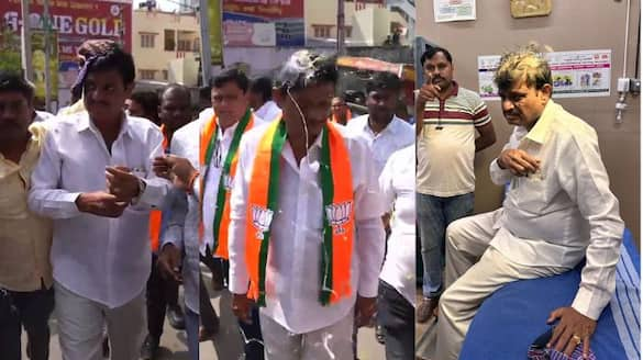 three arrested for throwing egg on bjp mla munirathna in bengaluru gvd