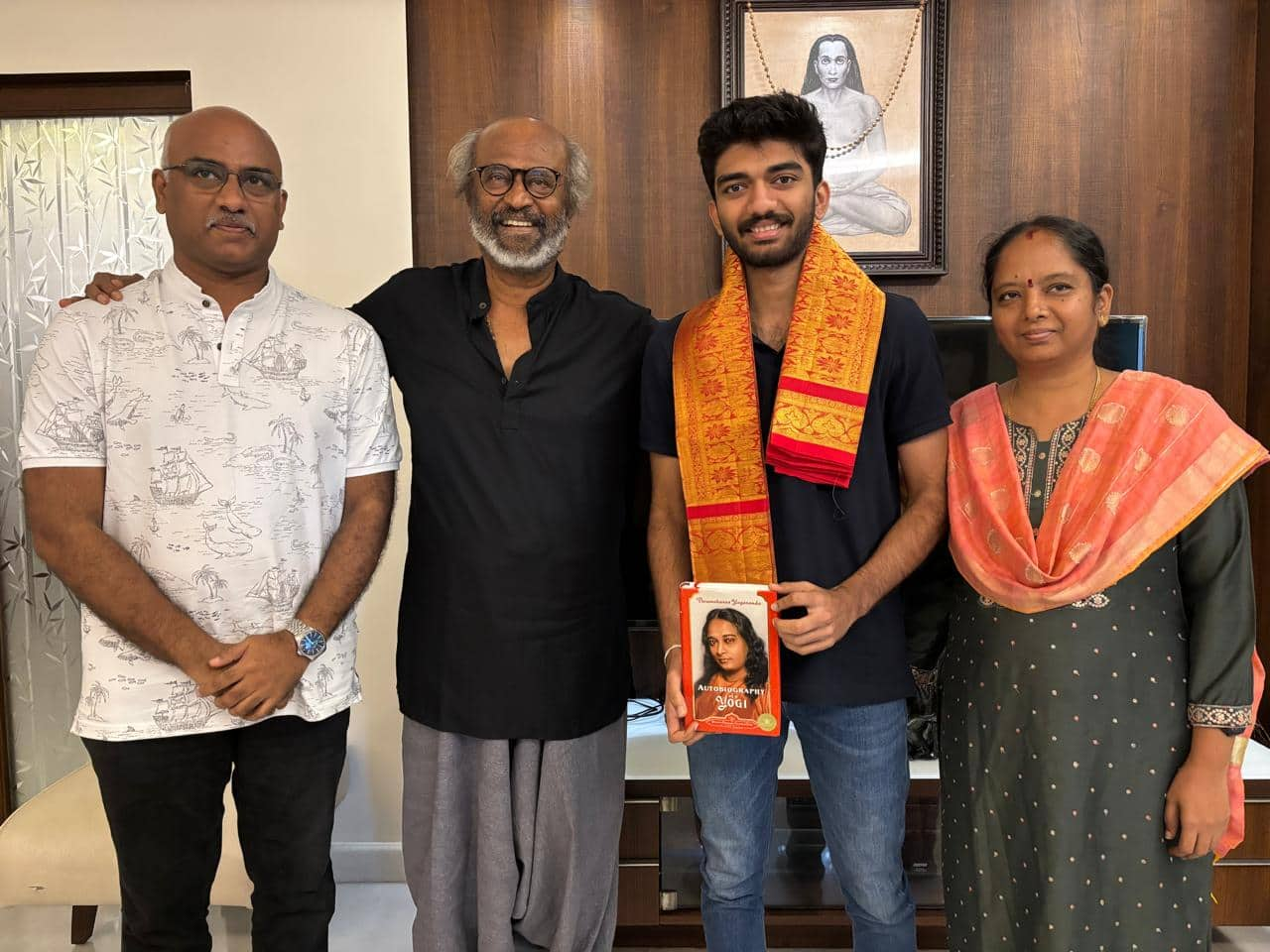 World Chess Champion D Gukesh receives a gift from a superstar Rajinikanth mrq