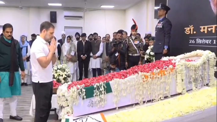 Manmohan Singh Funeral Rahul Gandhi