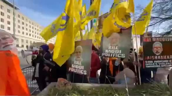 'Kill Modi politics': Khalistani supporters rally outside US State Dept during Jaishankar's visit (WATCH) shk