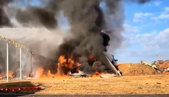 Dramatic video captures moment when plane skidded off runway, burst into flames at South Korea airport (WATCH)