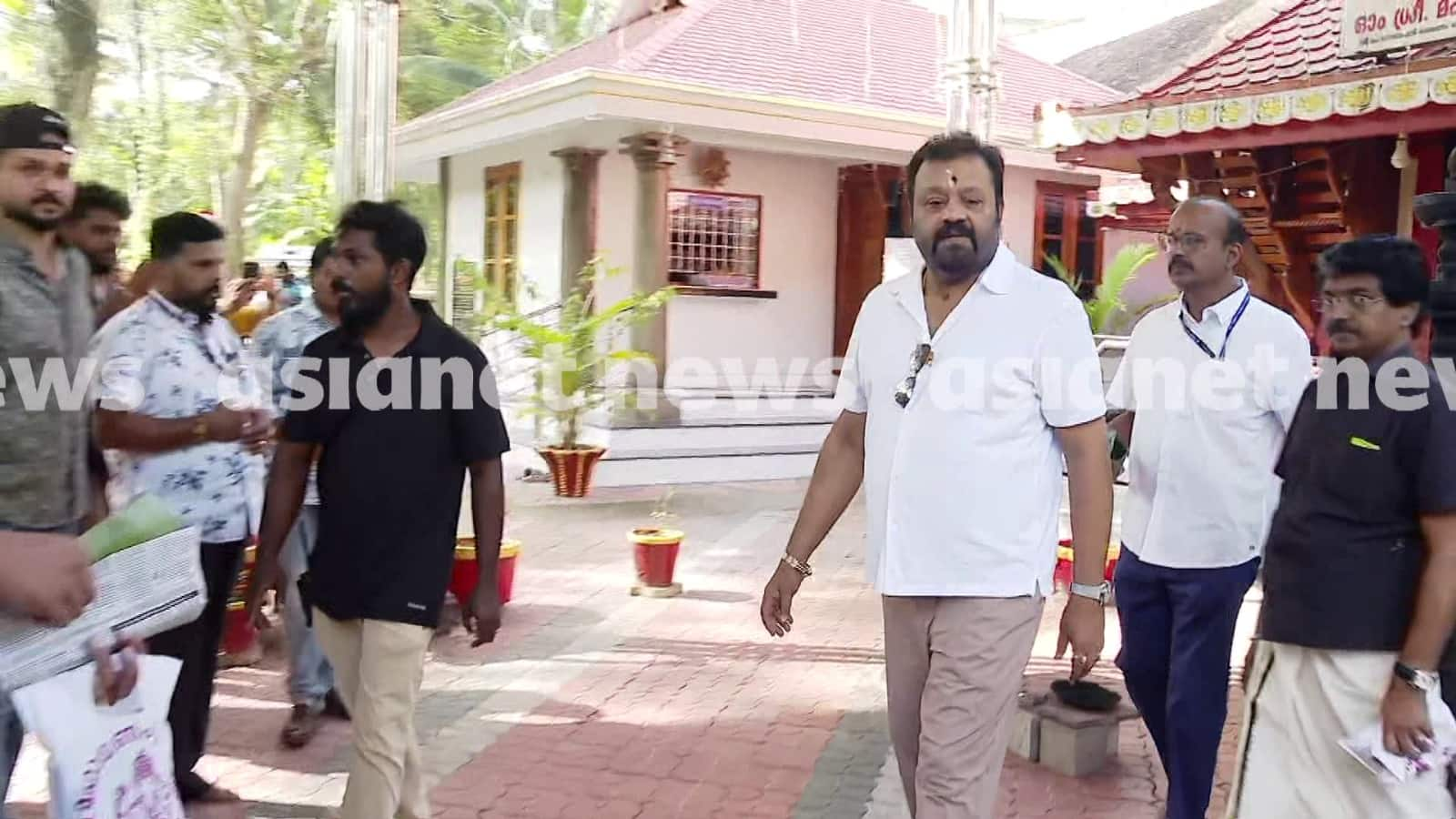 actor suresh gopi joined ottakomban movie location in trivandrum 