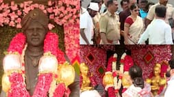 Actor Vishnuvardhan Death Anniversary Family members paid special pooja to the memorial mrq