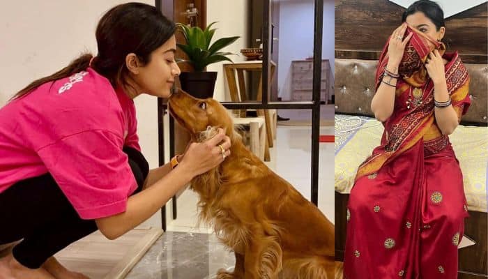 Rashmika Mandanna eats dog biscuits reveals co star Nithiin sat